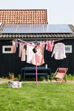 Brabantia Lift-O-Matic Droogmolen Met Metalen Grondanker, Beschermhoes, Wasknijpertasje En Wasknijpers - 50 M - Spring Pink -Schoonmaakmiddelen 800x1200 18