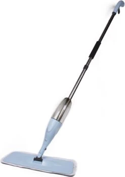 Schoonmaakmiddelen 34 2Clean Vloermop Met Spray - Microvezel Doek - Blauw/Wit