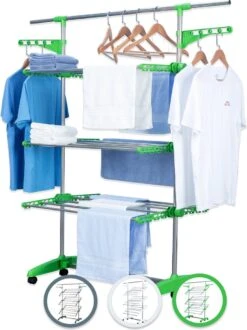 Herzberg HG-5015- Droogrek Multifunctioneel - Opvouwbaar - RVS - Wit - 88-145 Cm X 66 Cm X 156 Cm -Schoonmaakmiddelen 898x1200 7