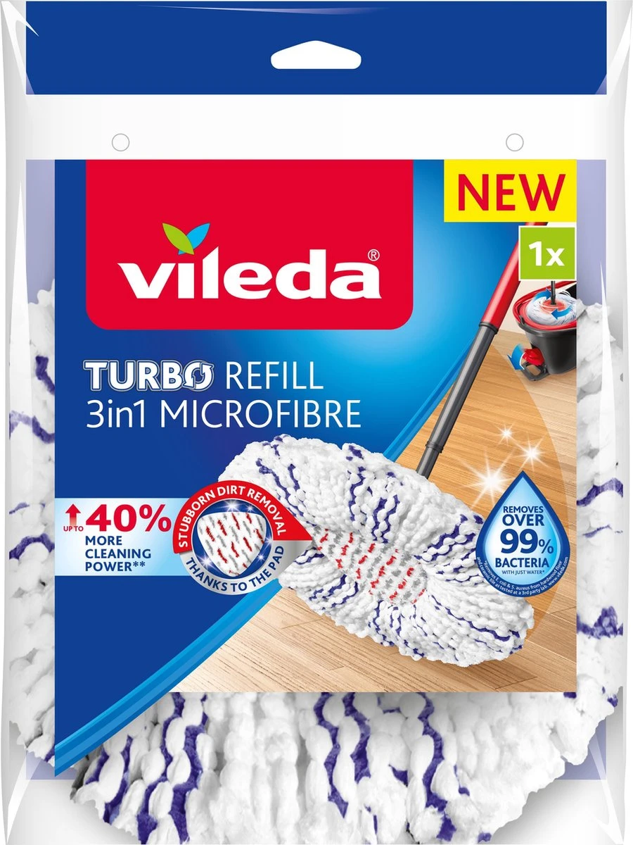Vileda TURBO 3in1 - Vervanging - Microvezel 8 Vileda TURBO 3in1 - Vervanging - Microvezel - Afbeelding 8