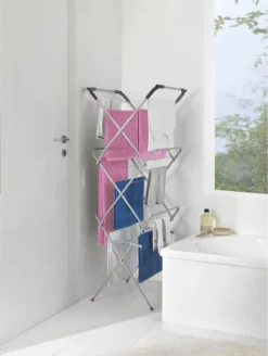 Tomado Metaltex - Concerto Slim Droogrek - 9,5 M - Zilver - Met Haakjes Voor Kledinghangers -Schoonmaakmiddelen 903x1200 2