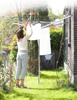 Brabantia Topspinner Droogmolen Met Metalen Grondanker - 60 M - Metallic Grey -Schoonmaakmiddelen 931x1200 1