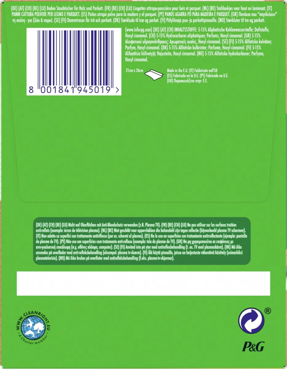 Swiffer Vloerdoekjes Houten Vloeren - Parket - Laminaat - 34 Stuks 7 Swiffer Vloerdoekjes Houten Vloeren - Parket - Laminaat - 34 Stuks - Afbeelding 7