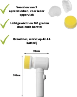 V&P Magic Brush - Elektrische Multifunctionele Schoonmaakborstel - 3 Opzetstukken - Wasborstel - Poetsmachine - Schrobborstel - Handborstel - Werkborstel - Schrobber - Boorborstel - Schoonmaakmiddelen - Reinigingsborstel -Schoonmaakmiddelen 947x1200 2
