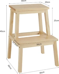 Houten Opstapje - Krukje Met 2 Niveaus - Bruin 7 Houten Opstapje - Krukje Met 2 Niveaus - Bruin -Schoonmaakmiddelen 952x1200 5