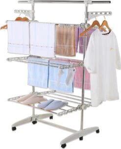 Herzberg HG-5015- Droogrek Multifunctioneel - Opvouwbaar - RVS - Wit - 88-145 Cm X 66 Cm X 156 Cm -Schoonmaakmiddelen 975x1200 5