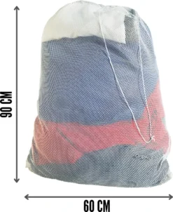 Orange85 Waszak - Groot - XL - 60 X 90 CM - Wit - Treksysteem - Trekbandsluiting - Polyester - Wasnet - Laundry Bag - Voor Kleding -Schoonmaakmiddelen 981x1200