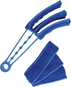 Jaloezie Reiniger + Extra Schoonmaakdoekje - Jaloezie Stoffer - Plumeau - Borstel - Lamellen Schoonmaak - Blauw