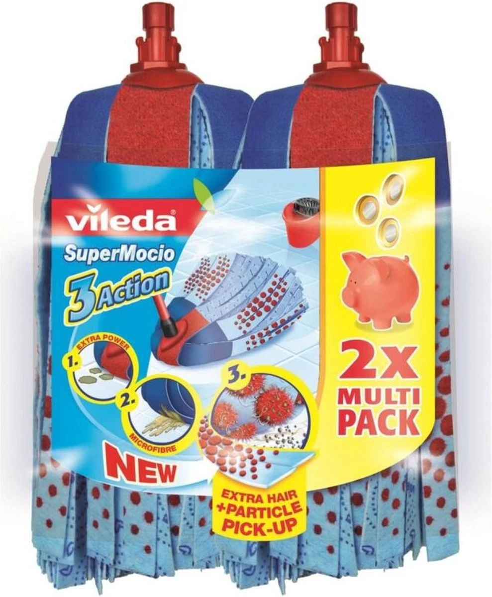 Vileda Vervanging SuperMocio 3 Action - Navulling Voor De Vileda SuperMocio - 2 Stuks 8 Vileda Vervanging SuperMocio 3 Action - Navulling Voor De Vileda SuperMocio - 2 Stuks - Afbeelding 8