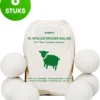 Drogerballen - Droogballen Voor Wasdrogers - Wasdrogerballen, Wasbollen & Wasballen - 100% Diervriendelijk, Duurzaam & Herbruikbaar - Duurzaam Cadeau - Energie Besparen - RWS Wol & Zero Waste - 6 Stuks Van Zivanto